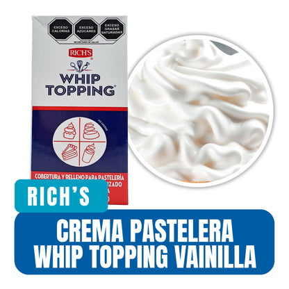 Whip Topping UHT sabor vainilla cremosa