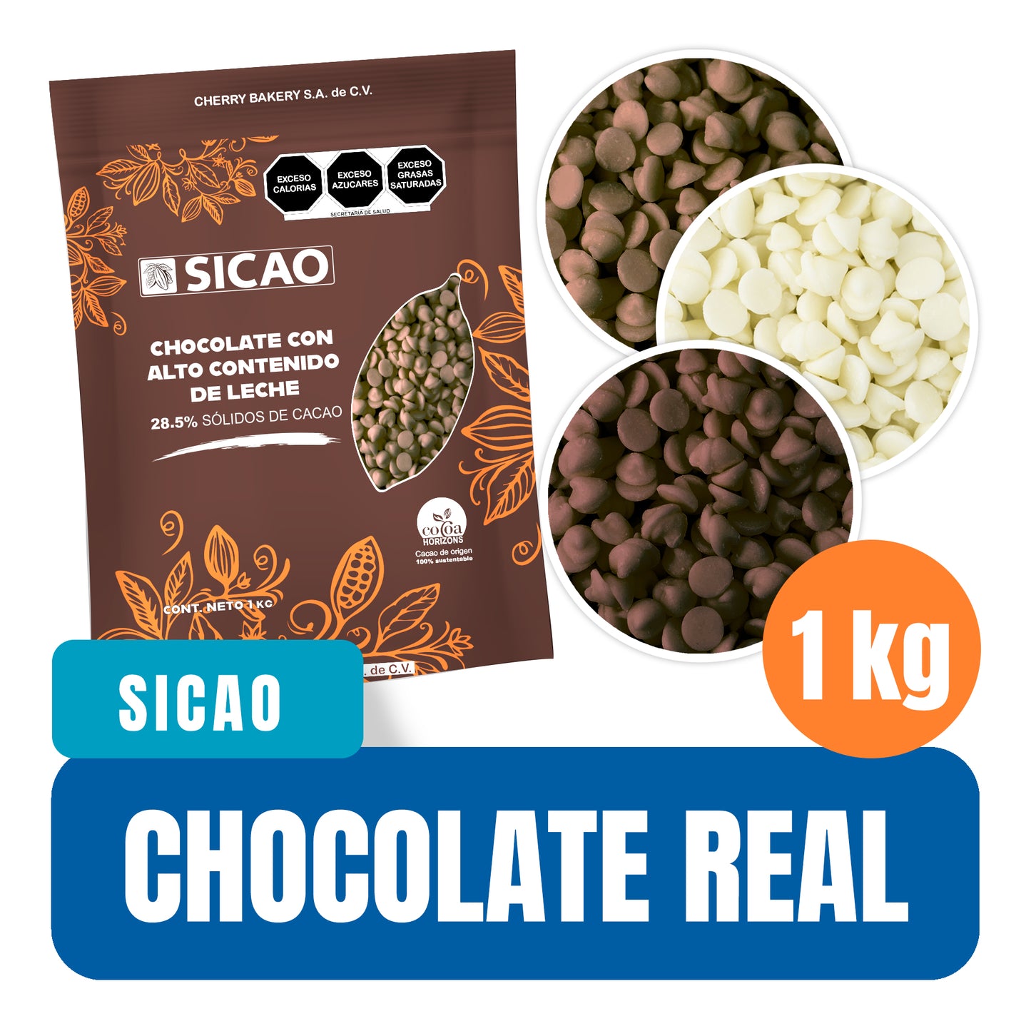 Chocolate Sicao Amargo, Blanco, Semiamargo, Claro