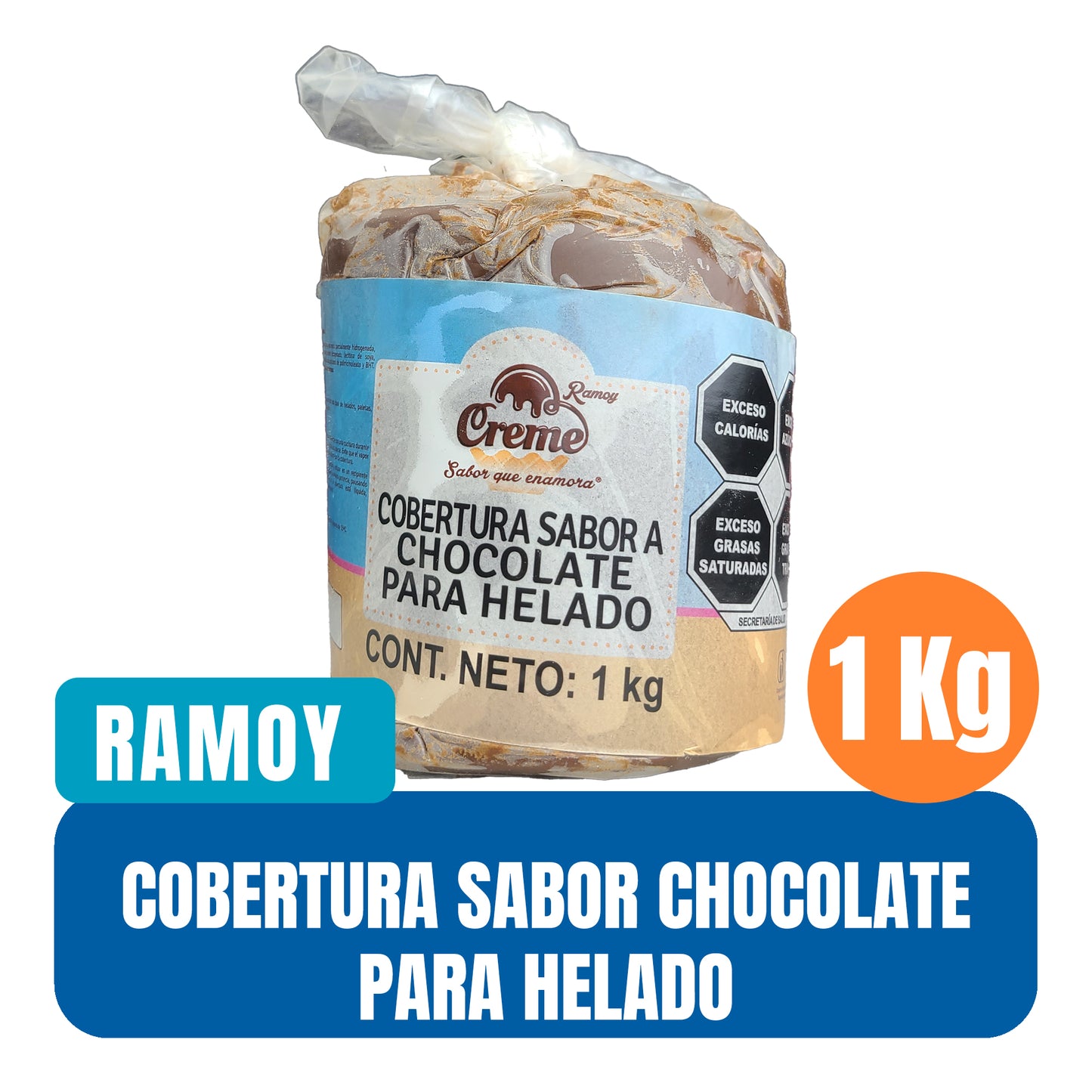 Cobertura sabor chocolate para helados