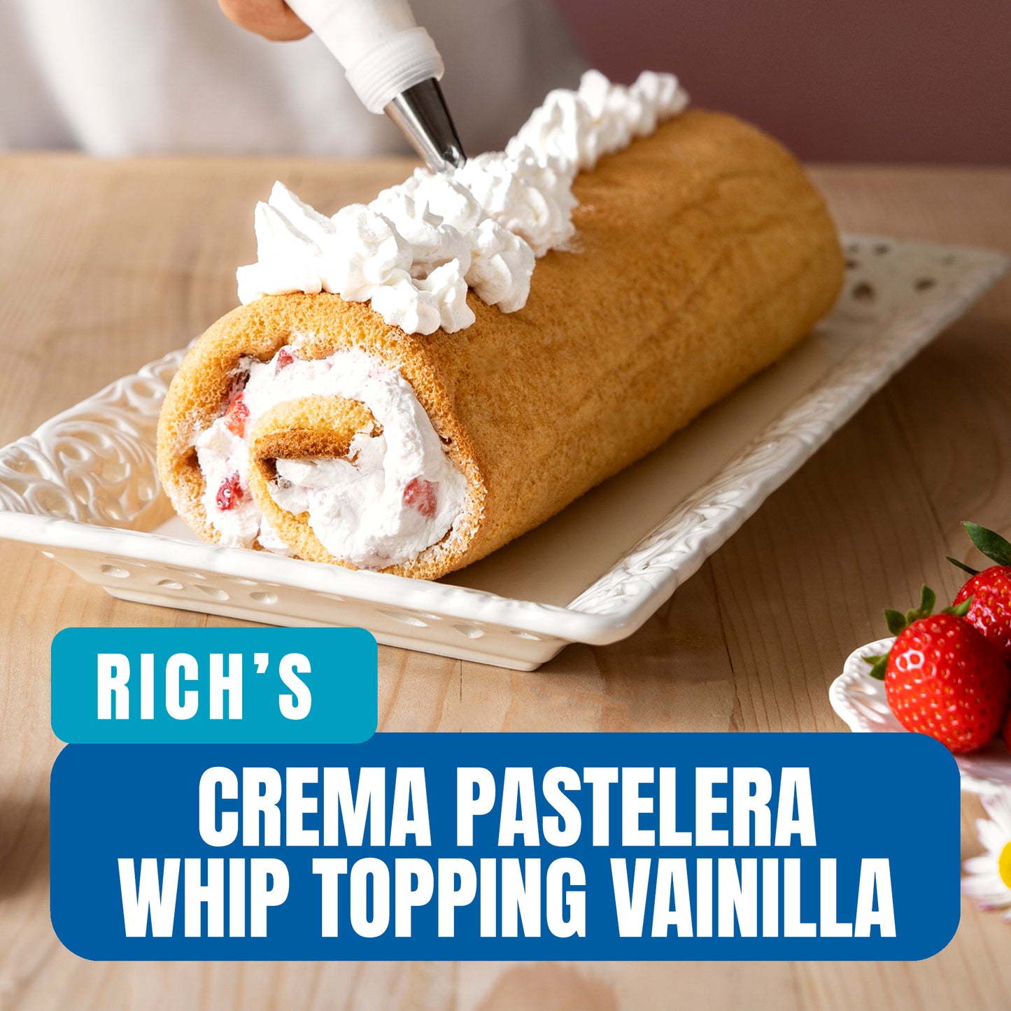 Whip Topping UHT sabor vainilla cremosa