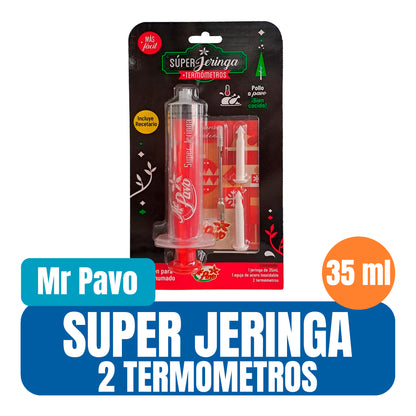 Super Jeringa para Pavo con termómetros