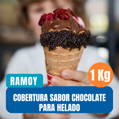 Cobertura sabor chocolate para helados