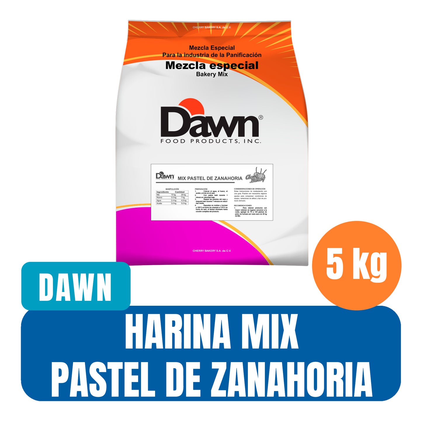 Harina Mix Pastel de Zanahoria