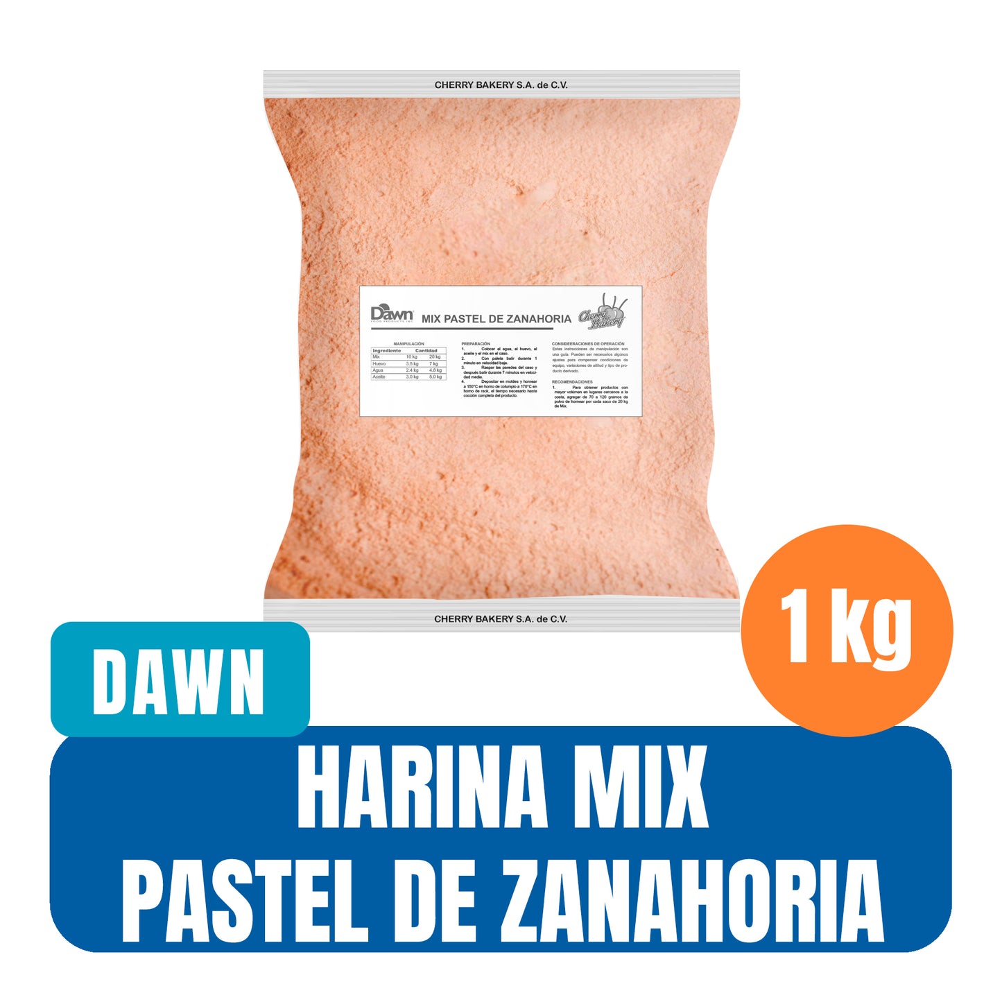 Harina Mix Pastel de Zanahoria