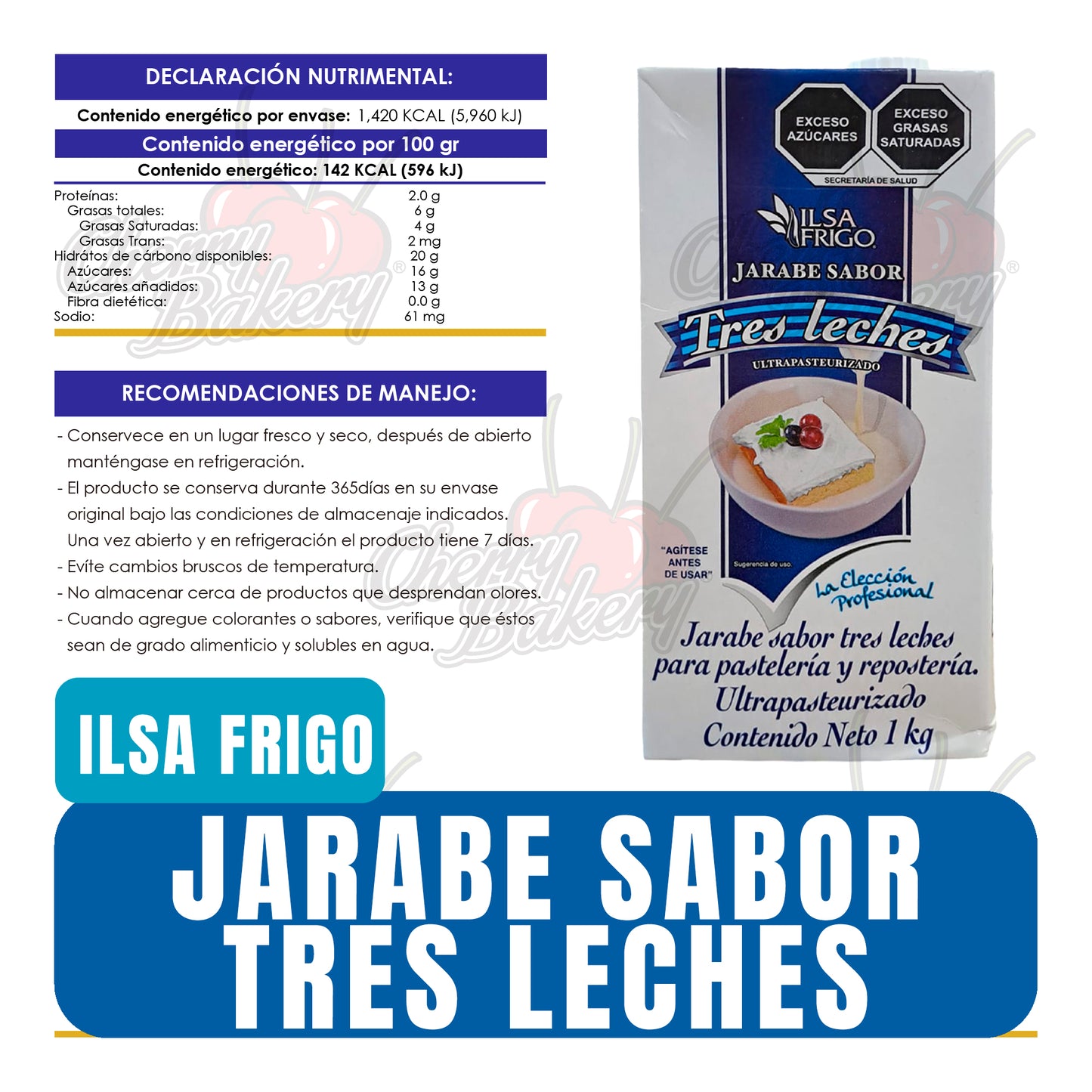 Jarabe sabor Tres Leches