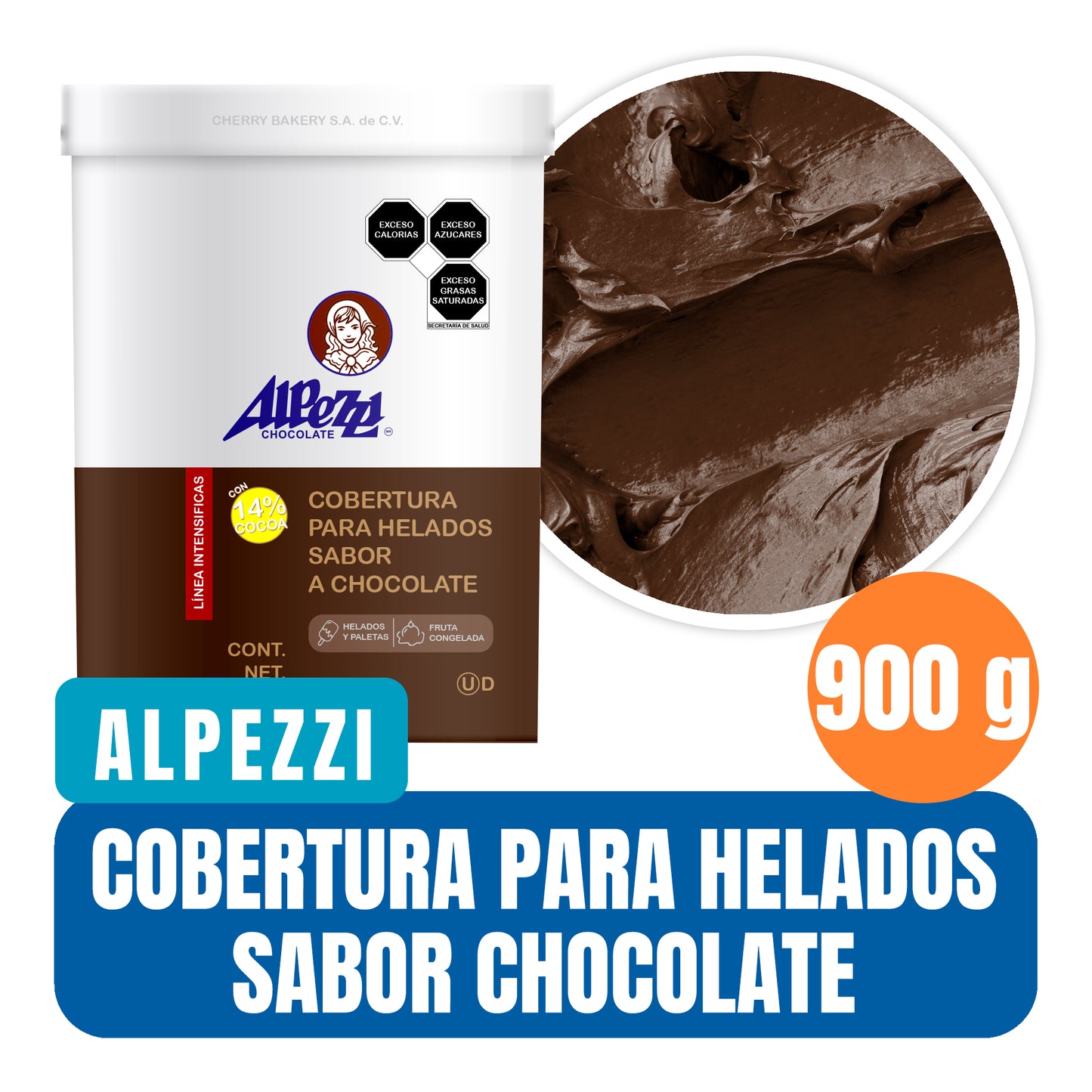 Cobertura sabor chocolate para helados