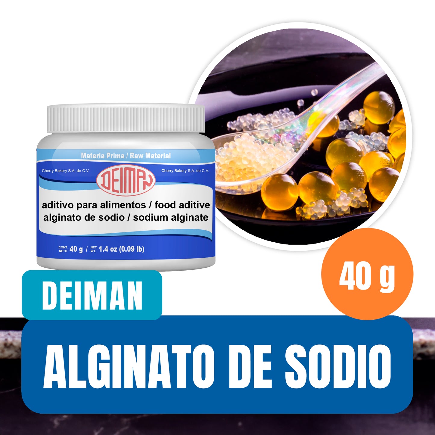 Alginato de Sodio 40 g