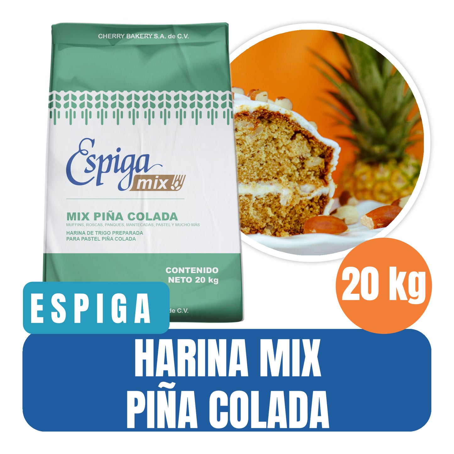 Harina Mix Pastel Piña Colada