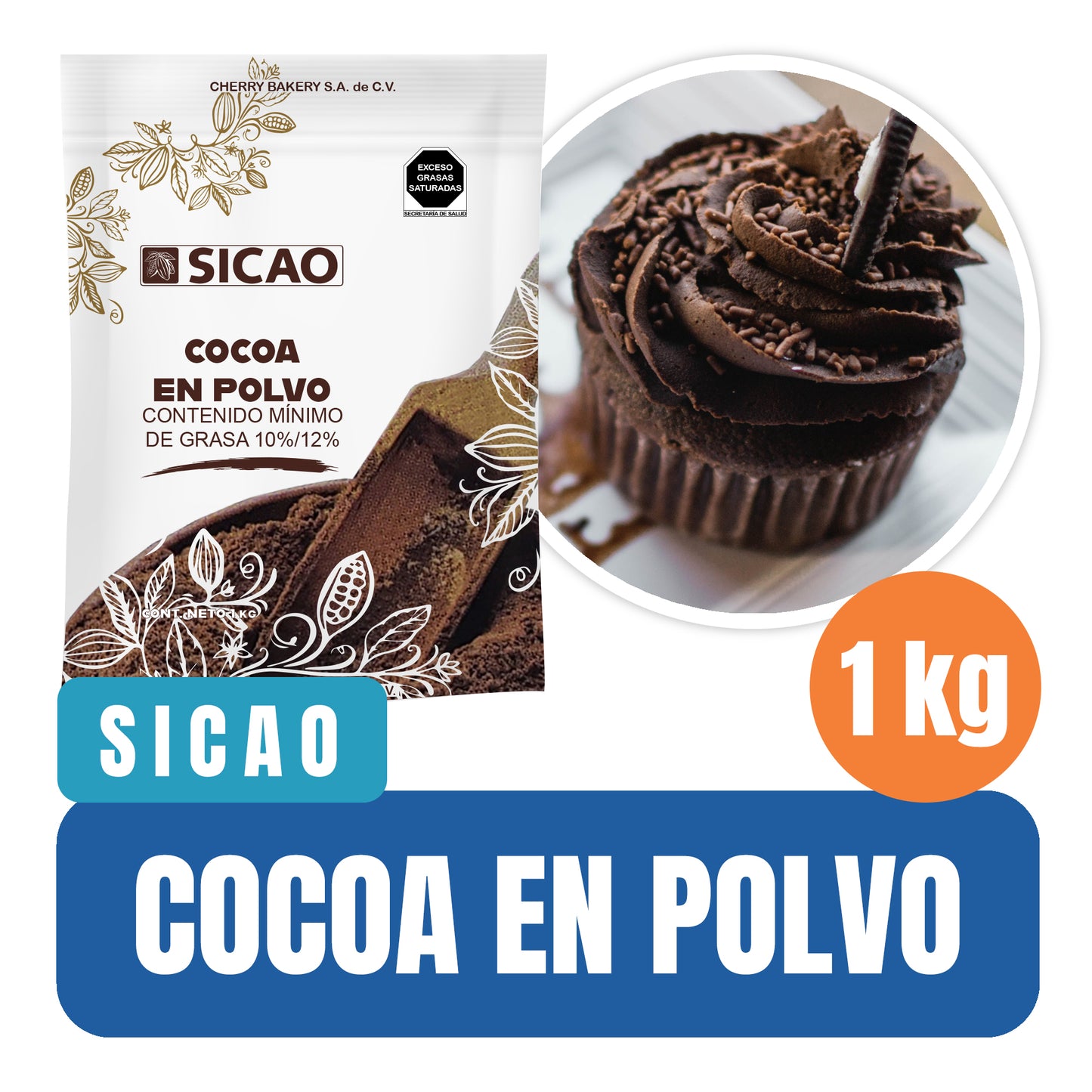 Cocoa en polvo Sicao 1 kg