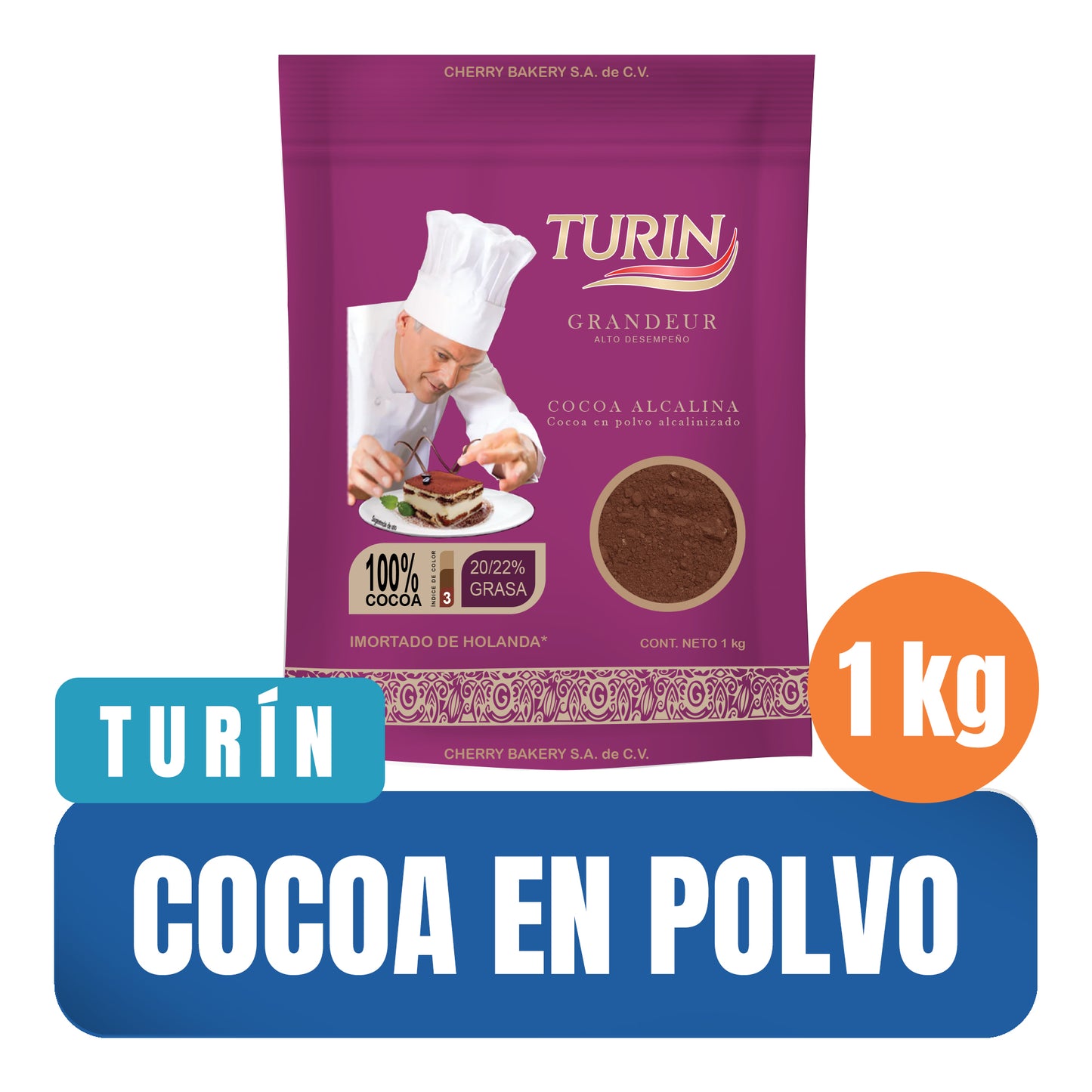 Cocoa Alcalina Turín En Polvo 1 kg