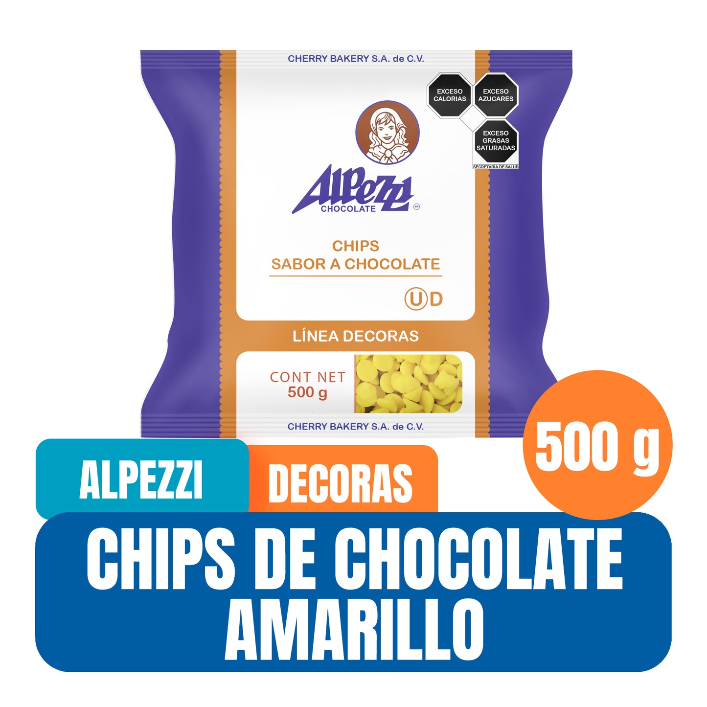 Chips de Chocolate Alpezzi Para Decorar