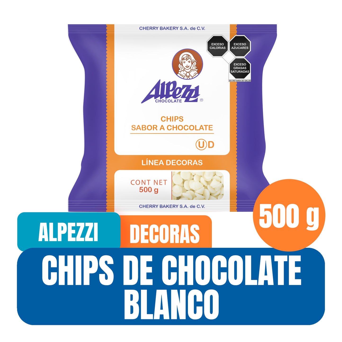 Chips de Chocolate Alpezzi Para Decorar