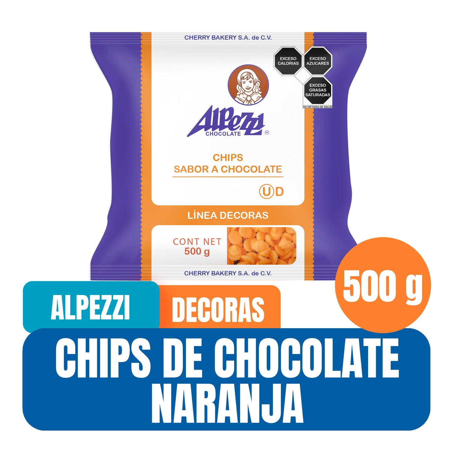 Chips de Chocolate Alpezzi Para Decorar