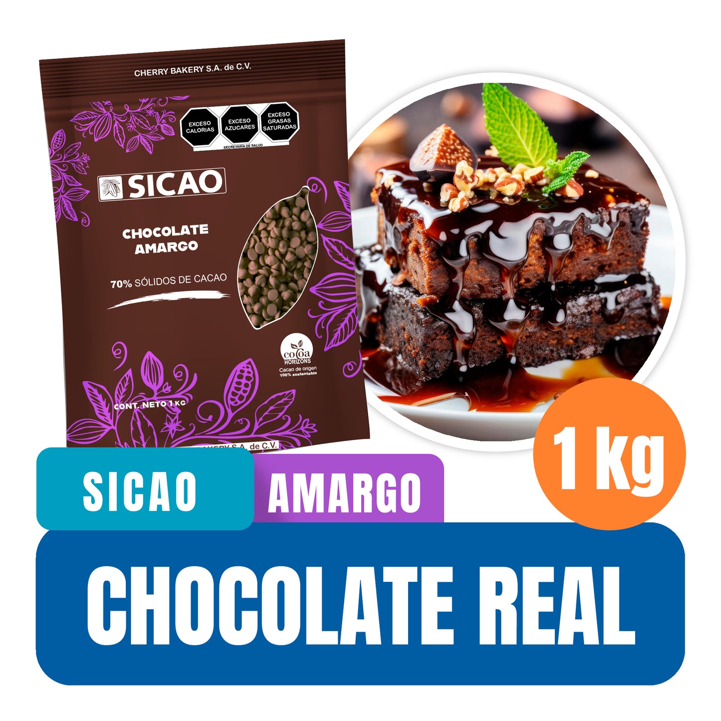 Chocolate Sicao Amargo, Blanco, Semiamargo, Claro